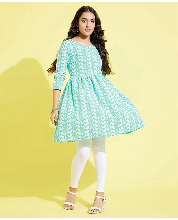 Irons | # Branded nice Printed Anarkali Kurti With Yolk Embroidery  Work💚only Iron Required | Freeup