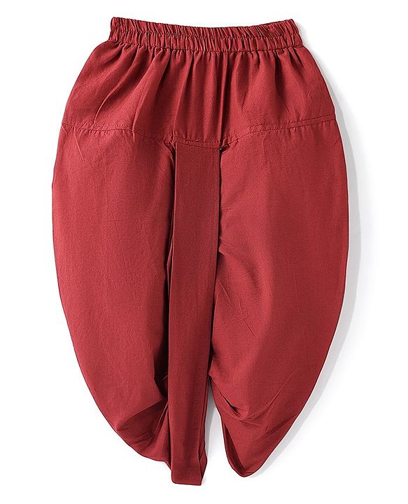 Babyhug 100% Cotton Woven Full Sleeves Floral Printed Kurta with Dhoti Set - Indigo Blue & Red