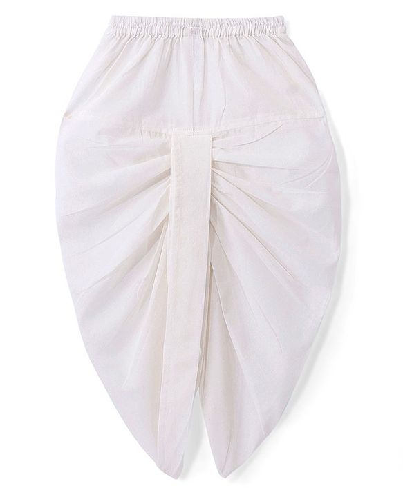 Babyhug 100% Cambric Full Sleeve Printed Kurta With Solid Dhoti Set - White