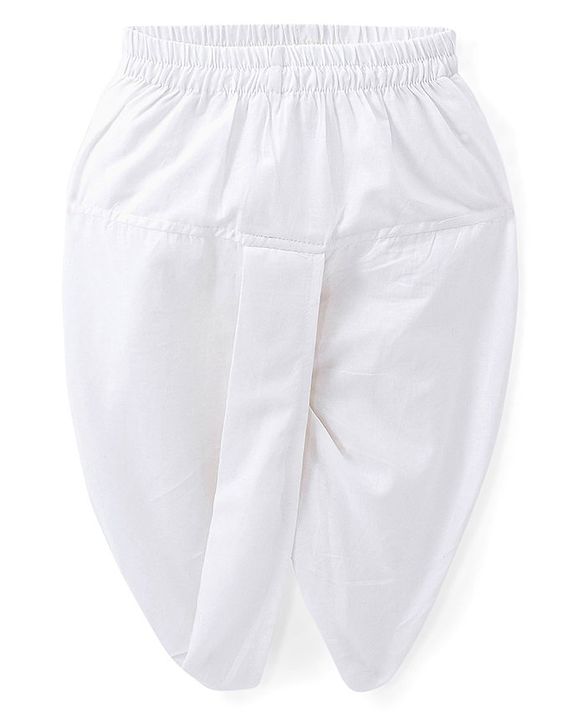 Babyhug 100% Cambric Full Sleeve Elephant Printed Kurta With Solid Dhoti Set - White