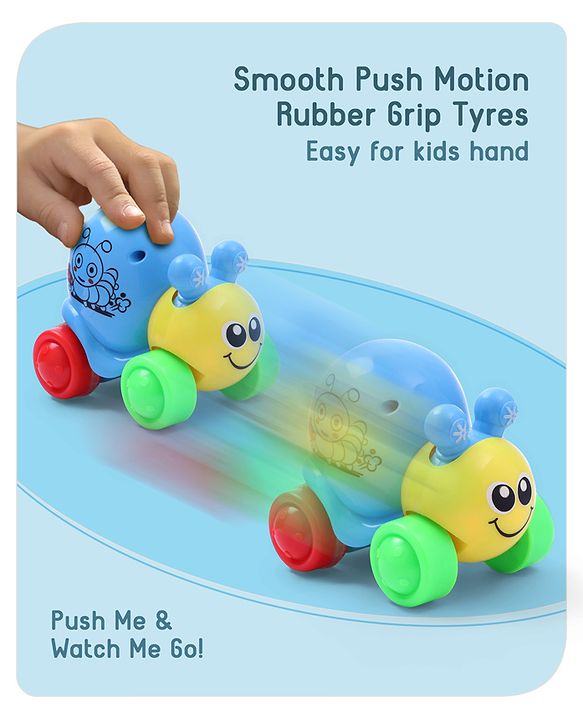 Babyhug Colorful Snail on Wheel Friction-Powered Toy|BPA-Free Plastic|Visual Sensory Development|Early Learning Motor Skills Enhancer |Ideal Gift|Age 3+|BIS|(Wheel Color May Vary)