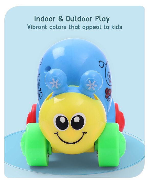 Babyhug Colorful Snail on Wheel Friction-Powered Toy|BPA-Free Plastic|Visual Sensory Development|Early Learning Motor Skills Enhancer |Ideal Gift|Age 3+|BIS|(Wheel Color May Vary)