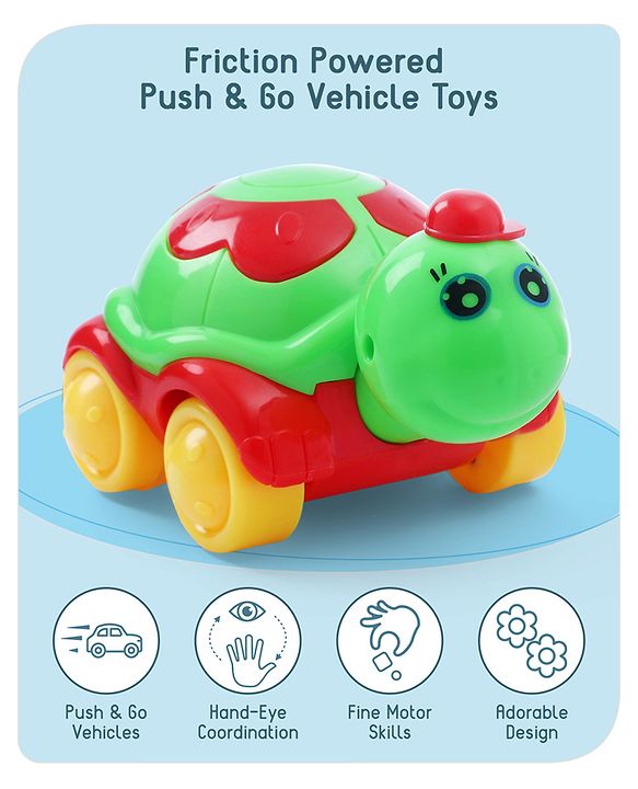 Babyhug Turtle On Wheels-Green & Red