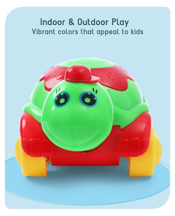 Babyhug Turtle On Wheels-Green & Red