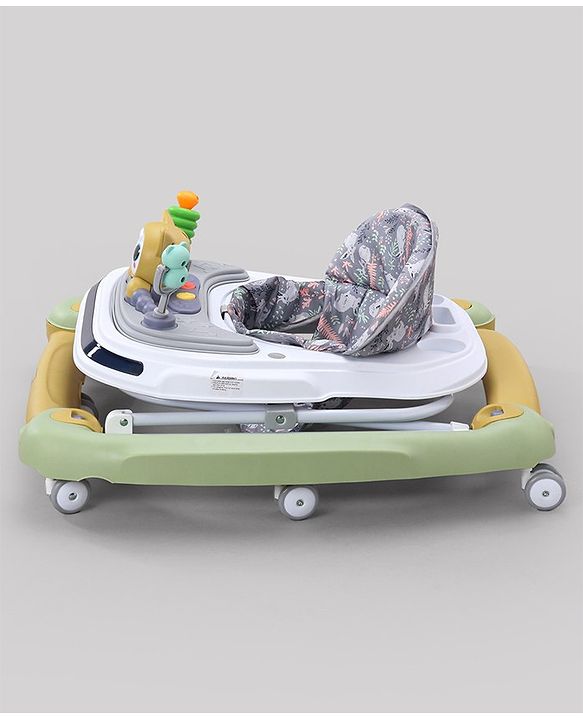 Babyhug Bunny Face 2 In 1 Walker Cum Rocker With 3 Level Adjustable Height & Musical Play Tray With Light  - Green
