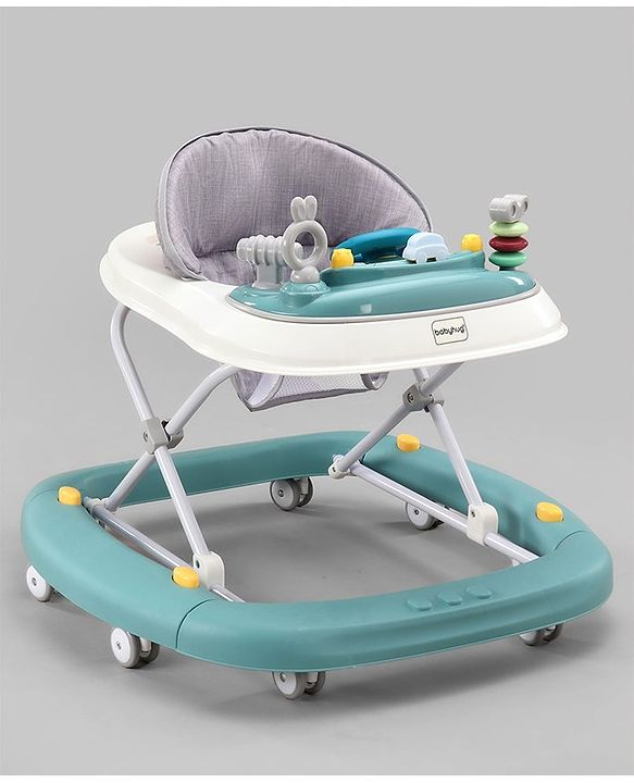 Babyhug 2 In 1 Multifunctional Baby Walker Cum Rocker With 3 Level Height Adjustment & Musical Play Tray -Green