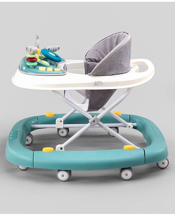 Babyhug 2 In 1 Multifunctional Baby Walker Cum Rocker With 3 Level Height Adjustment & Musical Play Tray -Green