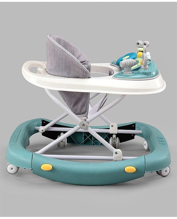 Babyhug 2 In 1 Multifunctional Baby Walker Cum Rocker With 3 Level Height Adjustment & Musical Play Tray -Green