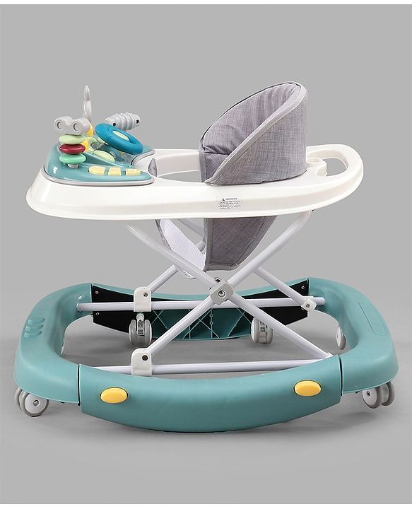 Babyhug 2 In 1 Multifunctional Baby Walker Cum Rocker With 3 Level Height Adjustment & Musical Play Tray -Green