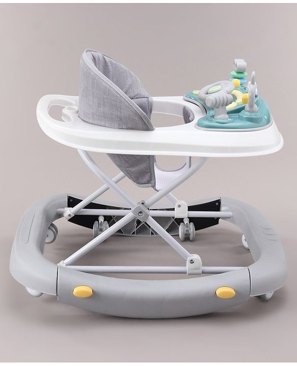 Babyhug 2 In 1 Multifunctional Baby Walker Cum Rocker With 3 Level Height Adjustment & Musical Play Tray -Green