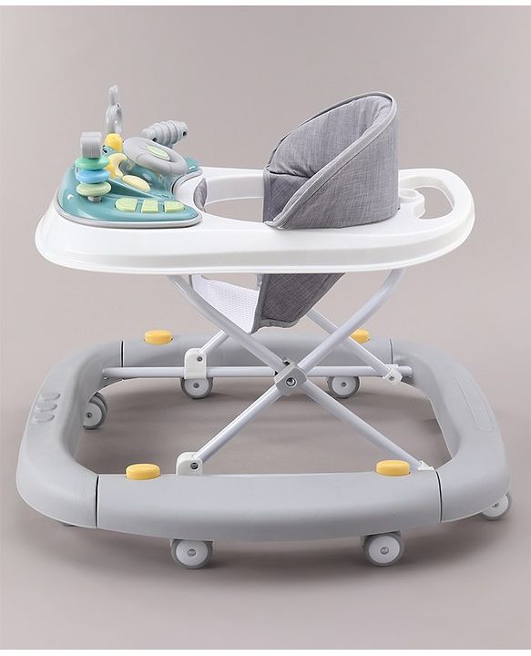 Babyhug 2 In 1 Multifunctional Baby Walker Cum Rocker With 3 Level Height Adjustment & Musical Play Tray -Green