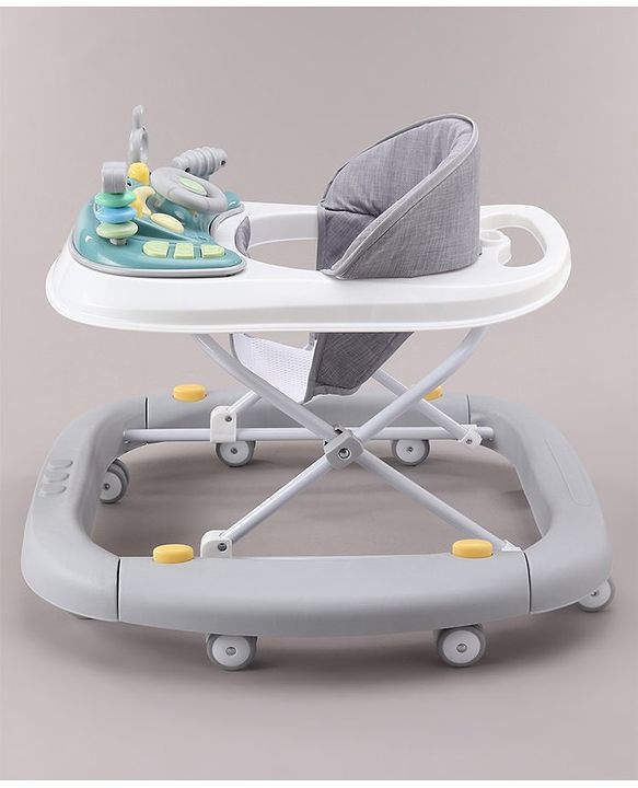 Babyhug 2 In 1 Multifunctional Baby Walker Cum Rocker With 3 Level Height Adjustment & Musical Play Tray -Green
