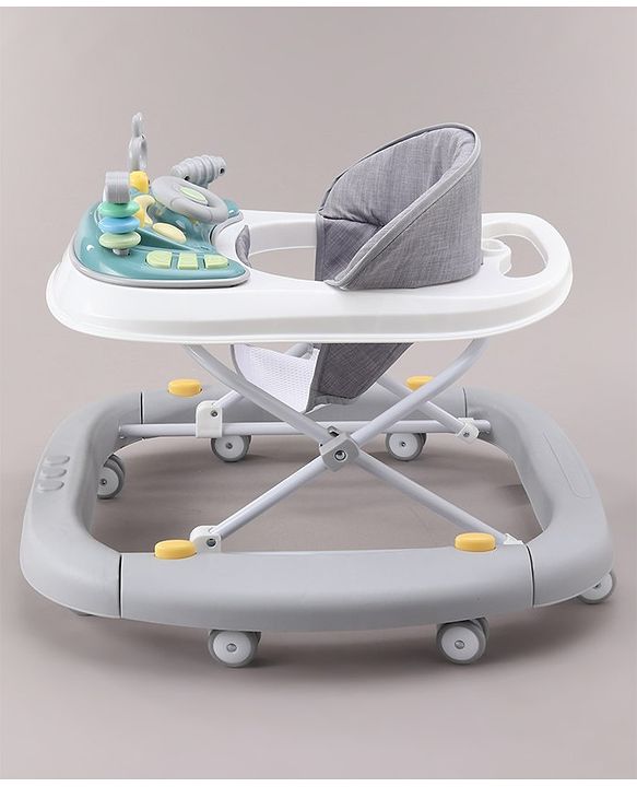 Babyhug 2 In 1 Multifunctional Baby Walker Cum Rocker With 3 Level Height Adjustment & Musical Play Tray -Green