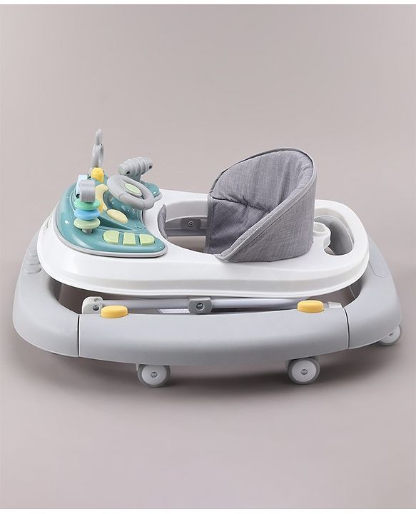 Babyhug 2 In 1 Multifunctional Baby Walker Cum Rocker With 3 Level Height Adjustment & Musical Play Tray -Green
