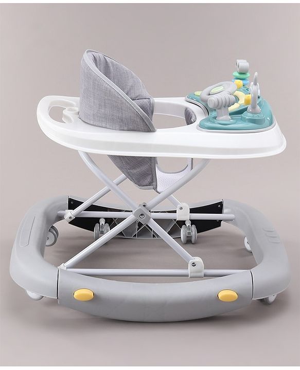 Babyhug 2 In 1 Multifunctional Baby Walker Cum Rocker With 3 Level Height Adjustment & Musical Play Tray -Green