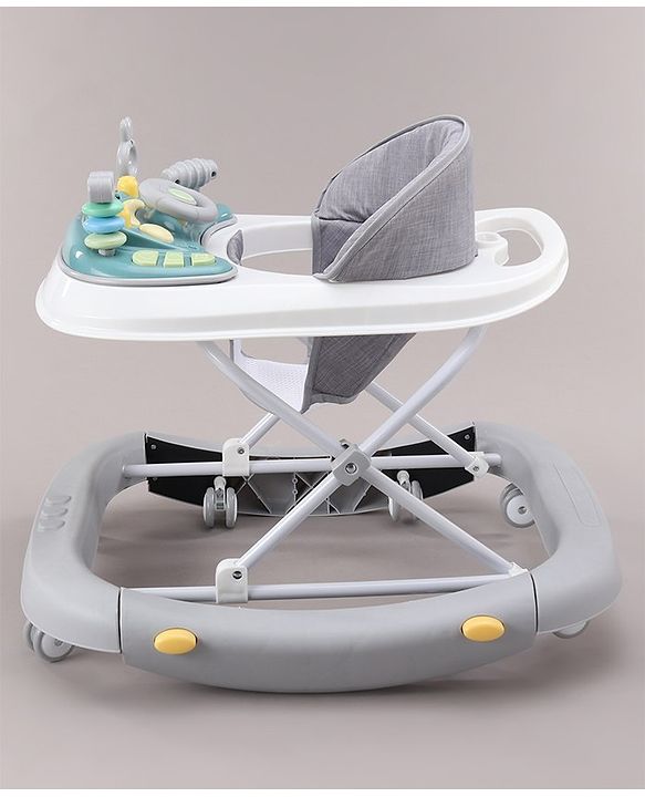 Babyhug 2 In 1 Multifunctional Baby Walker Cum Rocker With 3 Level Height Adjustment & Musical Play Tray -Green
