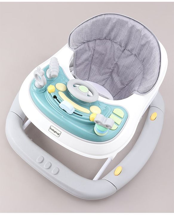Babyhug 2 In 1 Multifunctional Baby Walker Cum Rocker With 3 Level Height Adjustment & Musical Play Tray -Green
