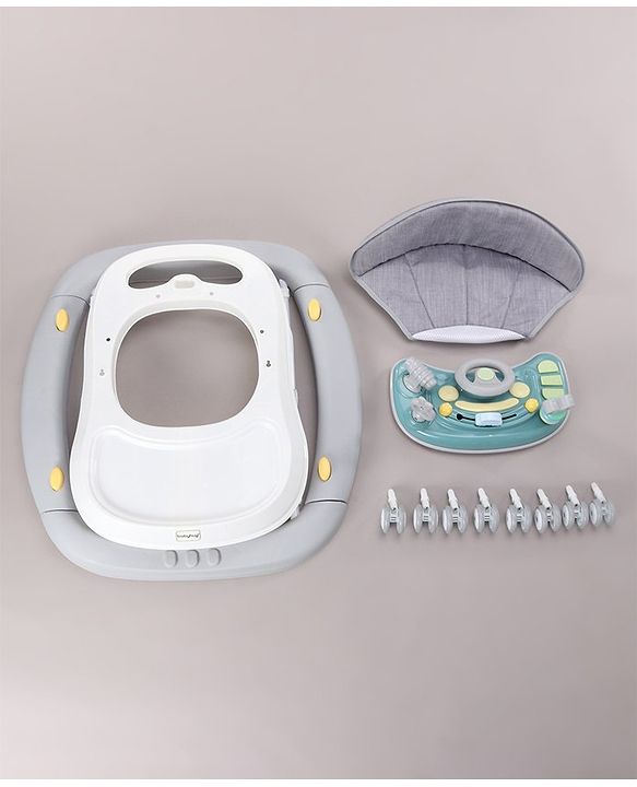 Babyhug 2 In 1 Multifunctional Baby Walker Cum Rocker With 3 Level Height Adjustment & Musical Play Tray -Green