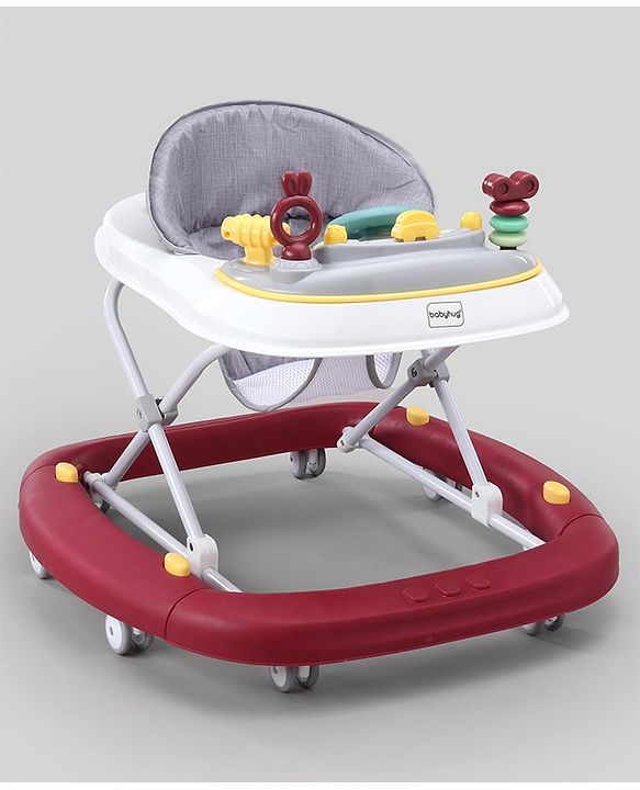 Babyhug 2 In 1 Multifunctional Baby Walker Cum Rocker With 3 Level Height Adjustment & Musical Play Tray -Green