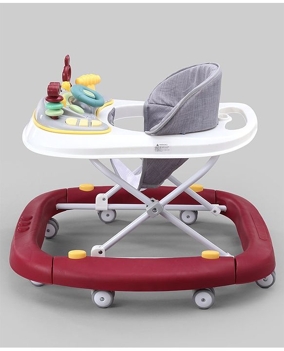 Babyhug 2 In 1 Multifunctional Baby Walker Cum Rocker With 3 Level Height Adjustment & Musical Play Tray -Green