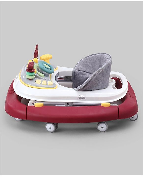 Babyhug 2 In 1 Multifunctional Baby Walker Cum Rocker With 3 Level Height Adjustment & Musical Play Tray -Green