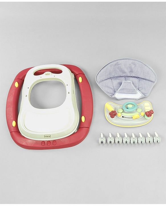 Babyhug 2 In 1 Multifunctional Baby Walker Cum Rocker With 3 Level Height Adjustment & Musical Play Tray -Green