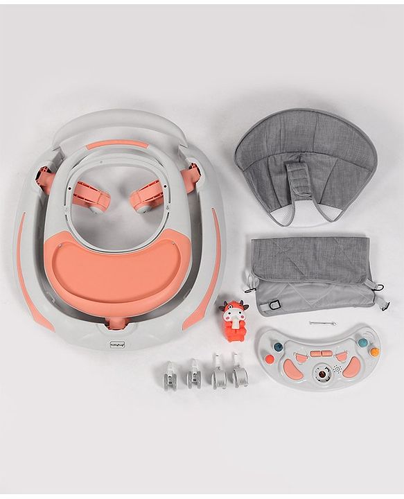 Babyhug Multi-functional Musical Baby Walker- Orange