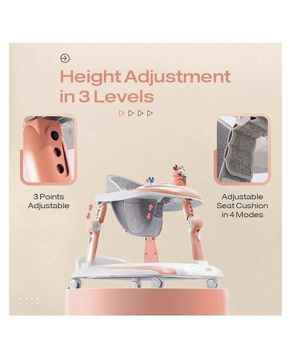 Babyhug Multi-functional Musical Baby Walker- Orange