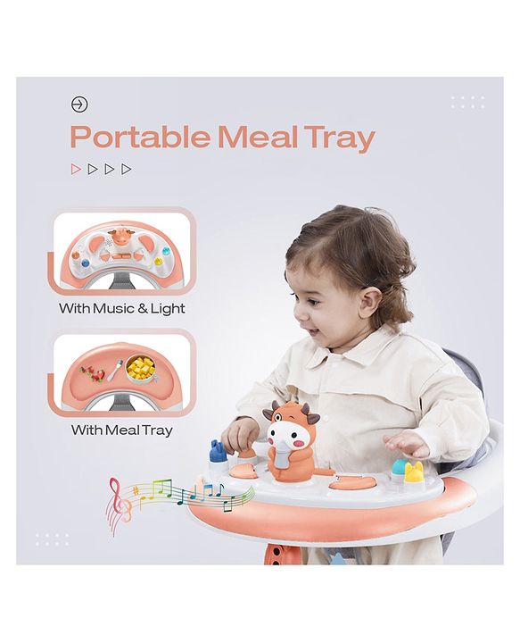 Babyhug Multi-functional Musical Baby Walker- Orange