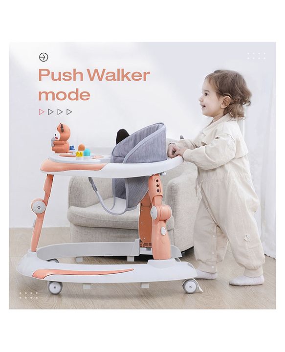 Babyhug Multi-functional Musical Baby Walker- Orange