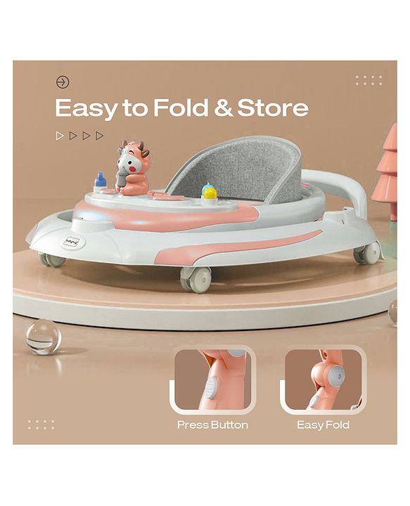 Babyhug Multi-functional Musical Baby Walker- Orange