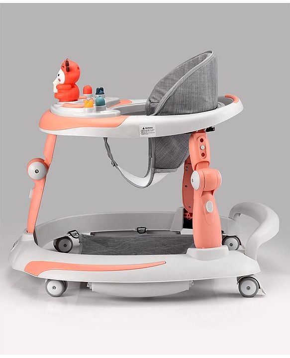 Babyhug Multi-functional Musical Baby Walker- Orange