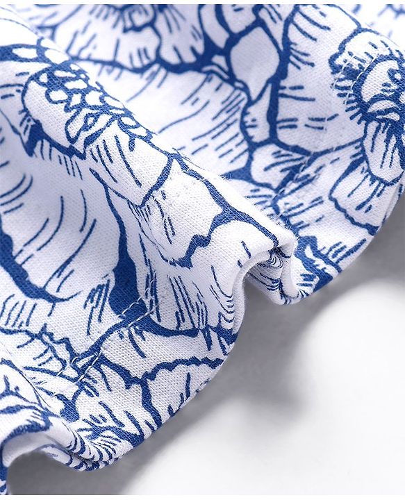 Babyhug Knit Full Sleeves Solid Jacket with Frill Detailing & Floral Printed Frock - Navy Blue & White