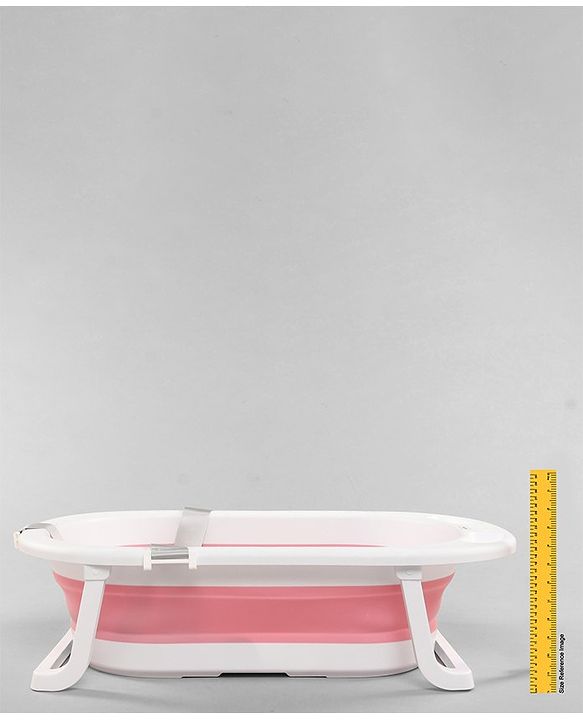 Babyhug Foldable Bath Tub with Printed Cushion - Pink