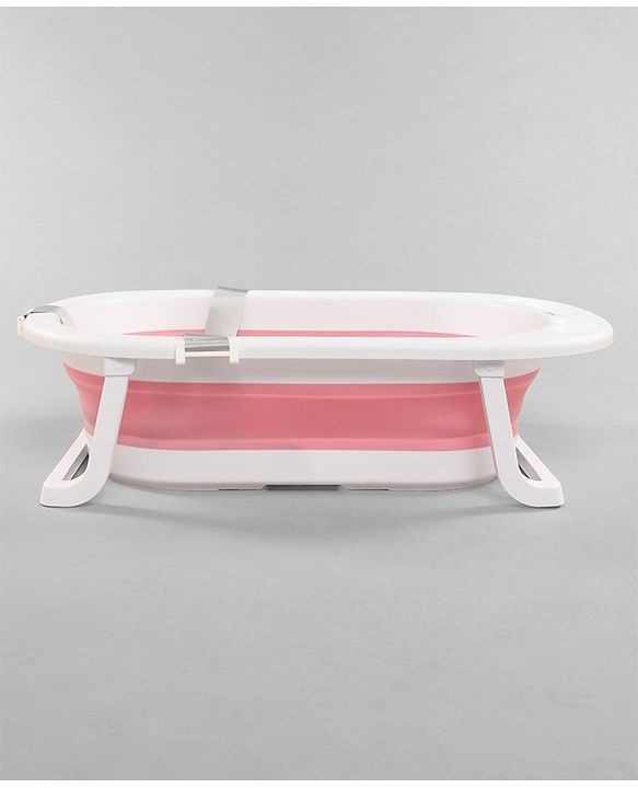 Babyhug Foldable Bath Tub with Printed Cushion - Pink