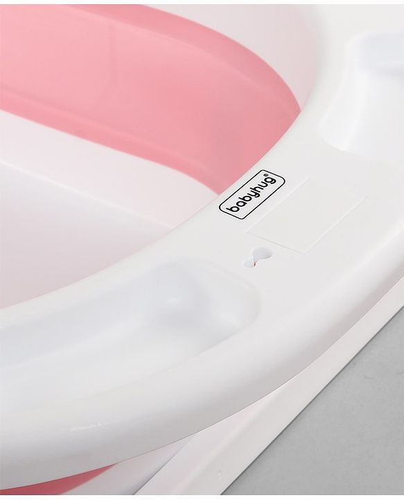 Babyhug Foldable Bath Tub with Printed Cushion - Pink