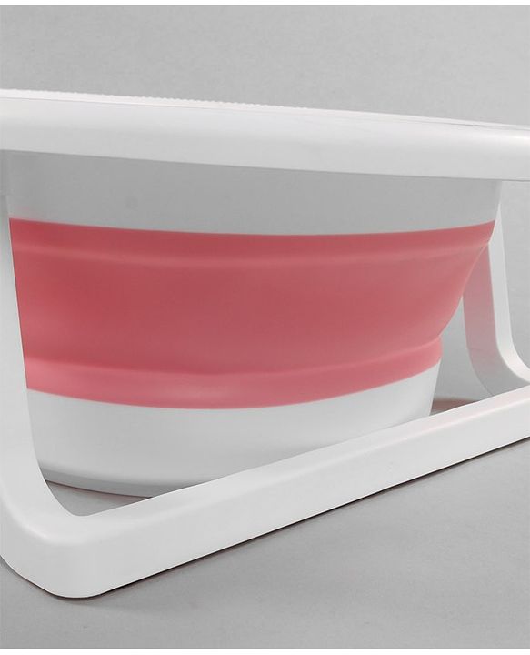 Babyhug Foldable Bath Tub with Printed Cushion - Pink