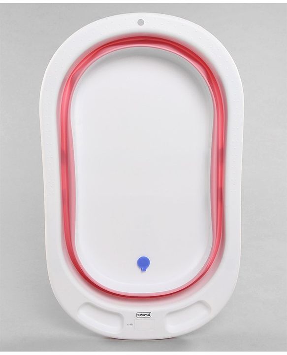 Babyhug Foldable Bath Tub with Printed Cushion - Pink