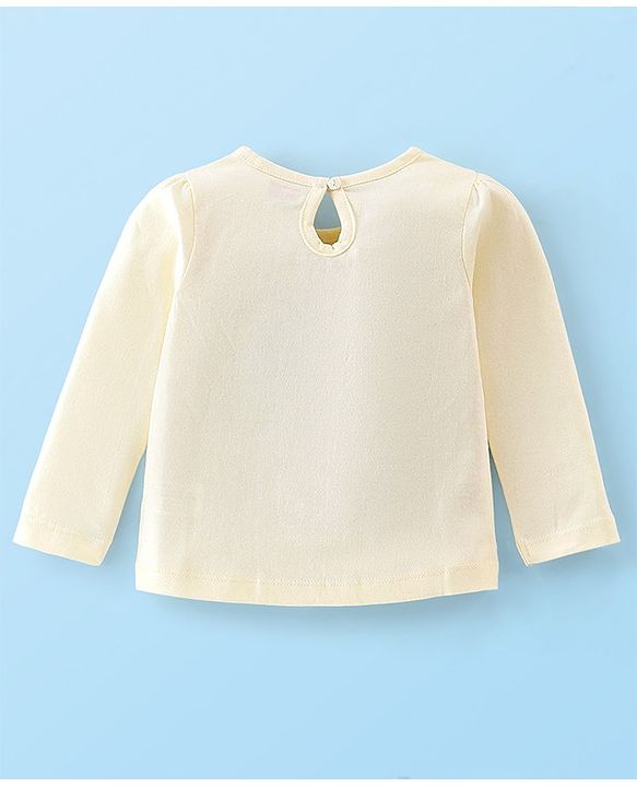 Babyhug Cotton Knit Full Sleeves T-Shirt with Rainbow Graphic Print - Off White