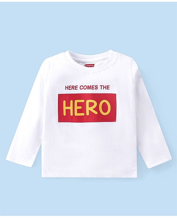 Babyhug 100% Cotton Full Sleeves T-Shirt with Text Graphics Print & Striped Pack of 3  - Blue & White