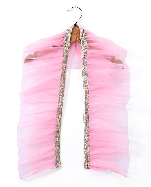 Babyhug Sleeveless Sequenced Choli with Embroidered Lehenga and Dupatta - Pink