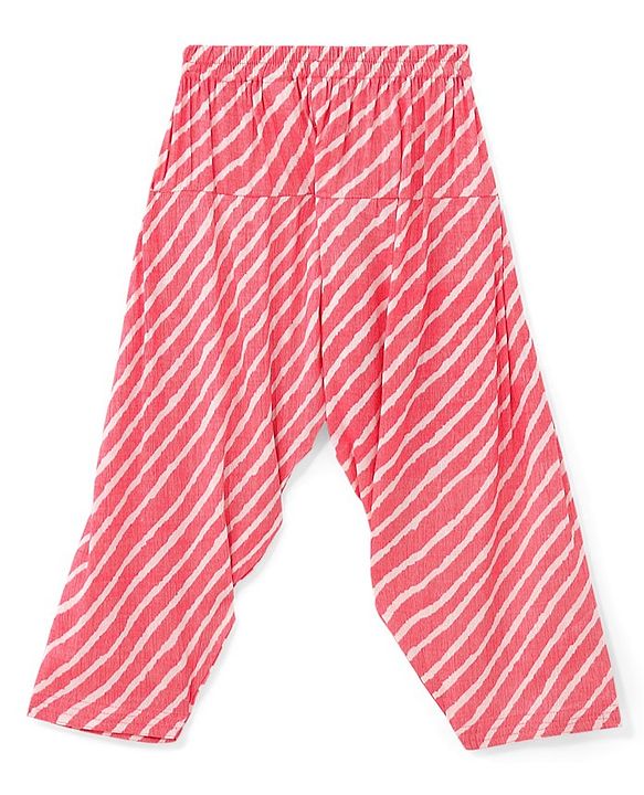 Babyhug Woven Sleeveless Kurti & Churidar Set with Dupatta Ajrakh Print - Pink