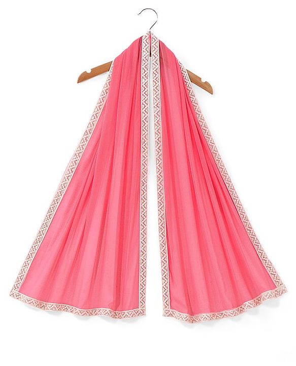 Babyhug Woven Sleeveless Kurti & Churidar Set with Dupatta Ajrakh Print - Pink