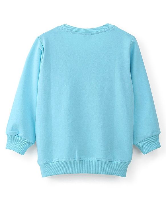 Babyhug 100% Cotton Full Sleeves Sweatshirt With Graphics Elephant Print - Blue