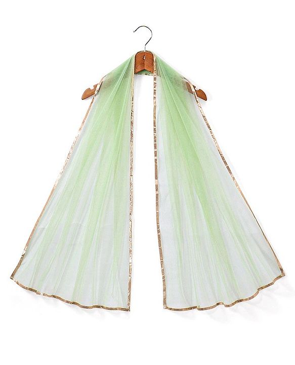 Babyhug Sleeveless Zari Embroidered Choli Lehenga & Dupatta Set - Green