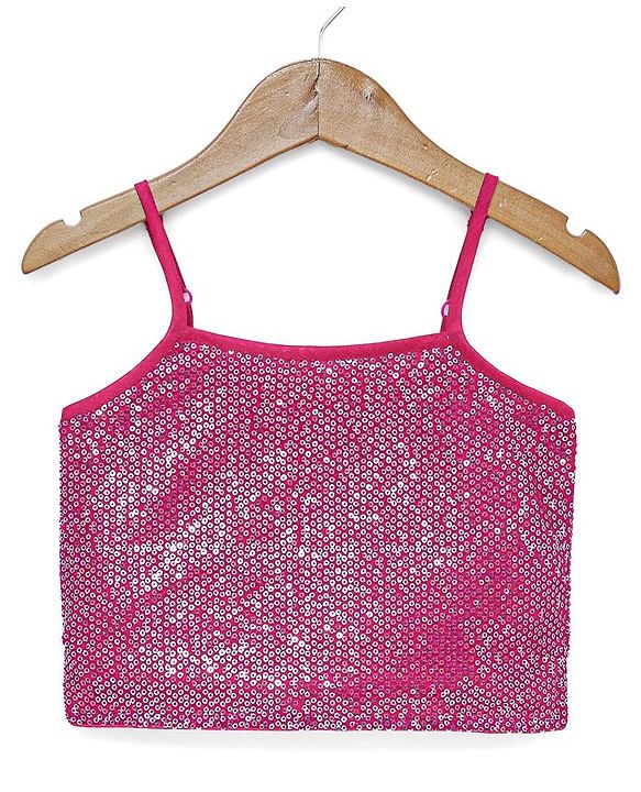 Babyhug Sleeveless Sequenced Choli with Net Lehenga and Embroidered Jacket Set - Hot Pink