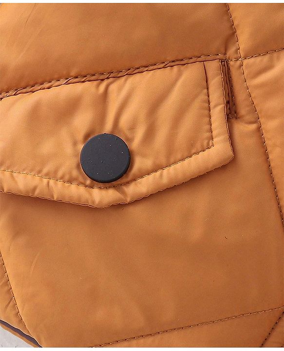 Babyhug Full Sleeves Reversible Solid Colour Hooded Jacket - Mustard & Wine
