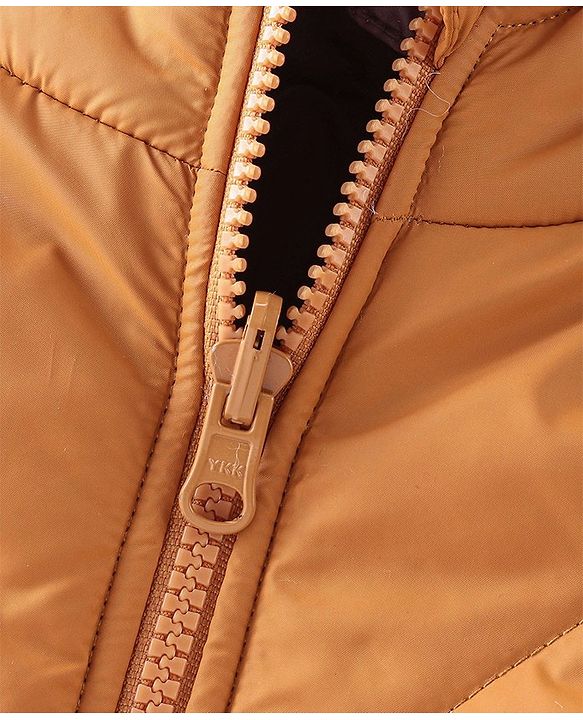 Babyhug Full Sleeves Reversible Solid Colour Hooded Jacket - Mustard & Wine