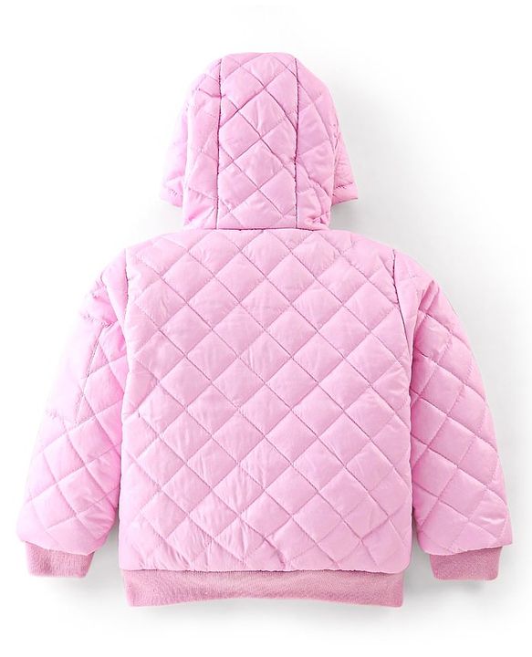 Babyhug Full Sleeves Hooded Quilted Jacket - Pink