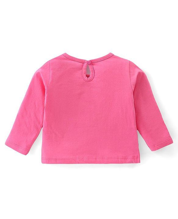 Babyhug 100% Cotton Full Sleeves Bee Graphics Printed T-Shirt - Pink